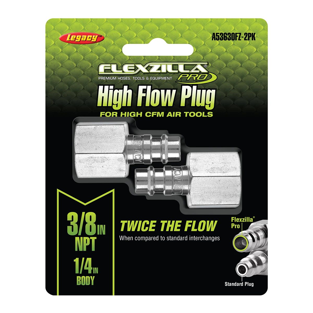 Flexzilla 2-Pack High Flow Plug 1/4 Body 3/8 FNPT (A53630FZ) — product image 2