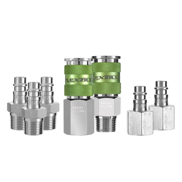Flexzilla 7-Piece High Flow Coupler and Plug Kit 3/8 In NPT (A53657FZ)