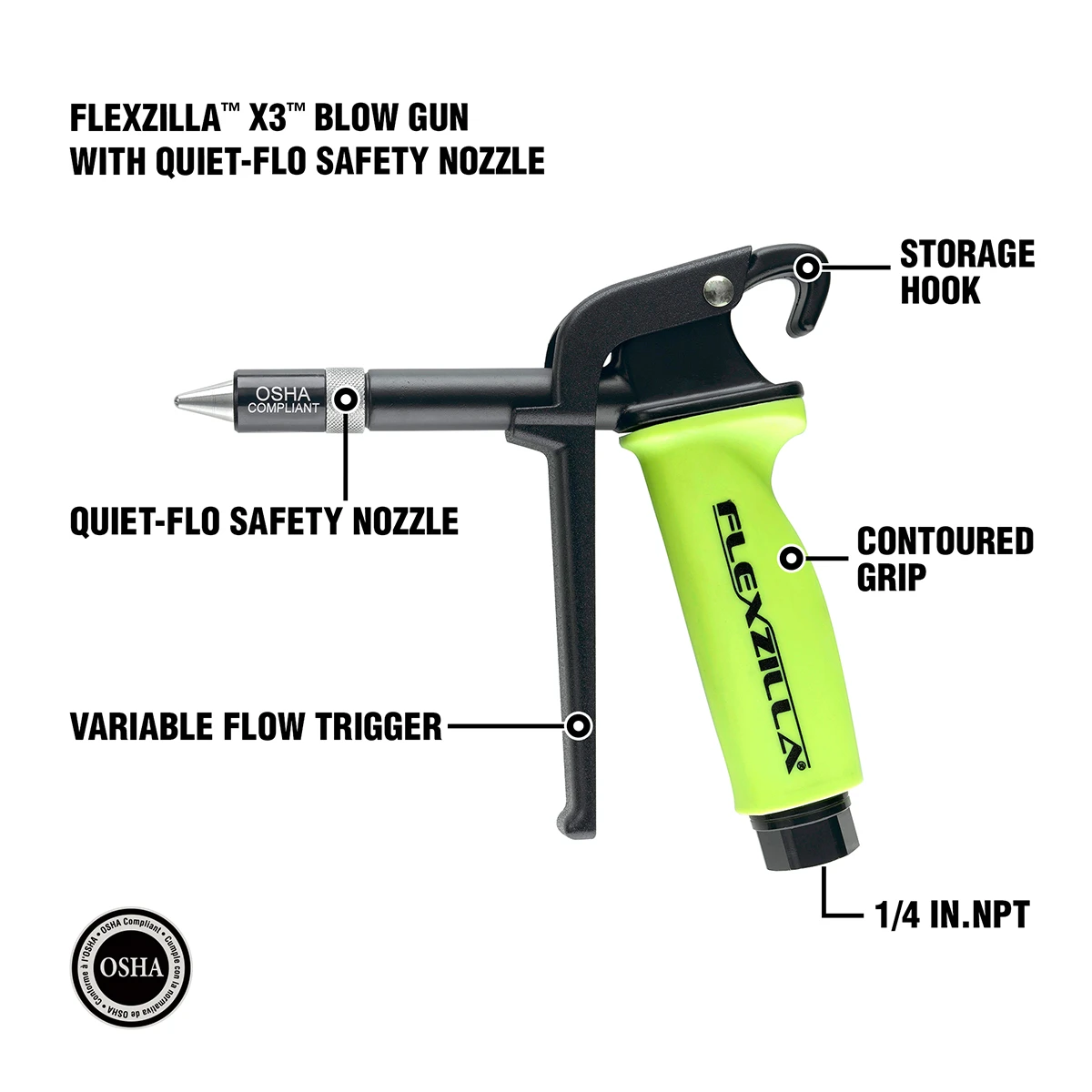 Legacy AG1102FZ Flexzilla Blow Gun With Quiet-Flo Safety Nozzle — product image 2