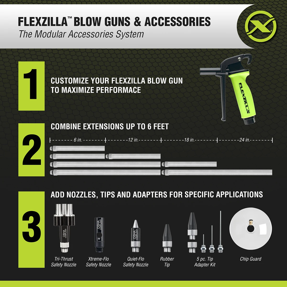 Legacy AG1102FZ Flexzilla Blow Gun With Quiet-Flo Safety Nozzle — product image 3