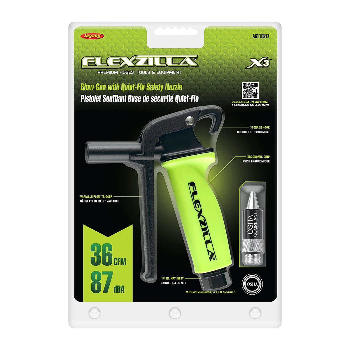 Legacy AG1102FZ Flexzilla Blow Gun With Quiet-Flo Safety Nozzle — product image 4