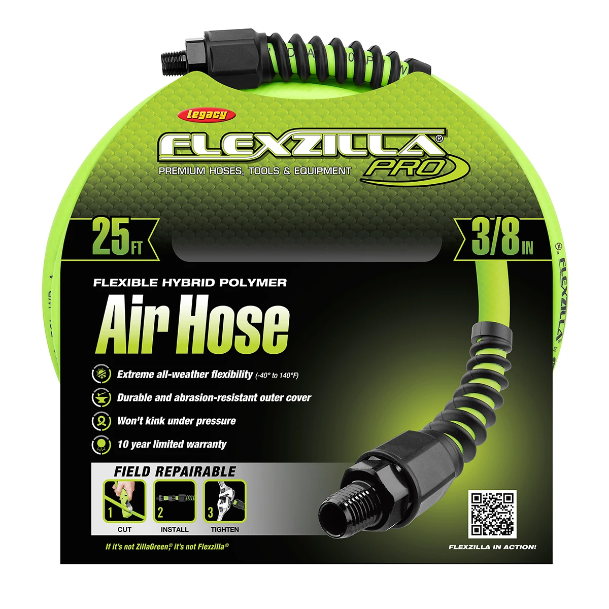 Flexzilla Pro 3/8" Hose, 25 ft. (HFZP3825YW2) — product image 2