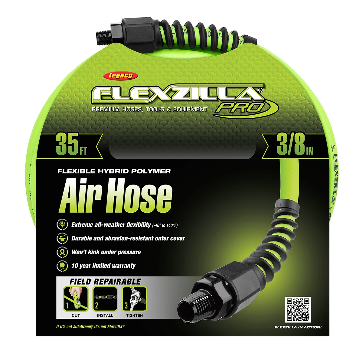 Flexzilla® Pro 3/8" x 35' Air Hose (HFZP3835YW2) — product image 3