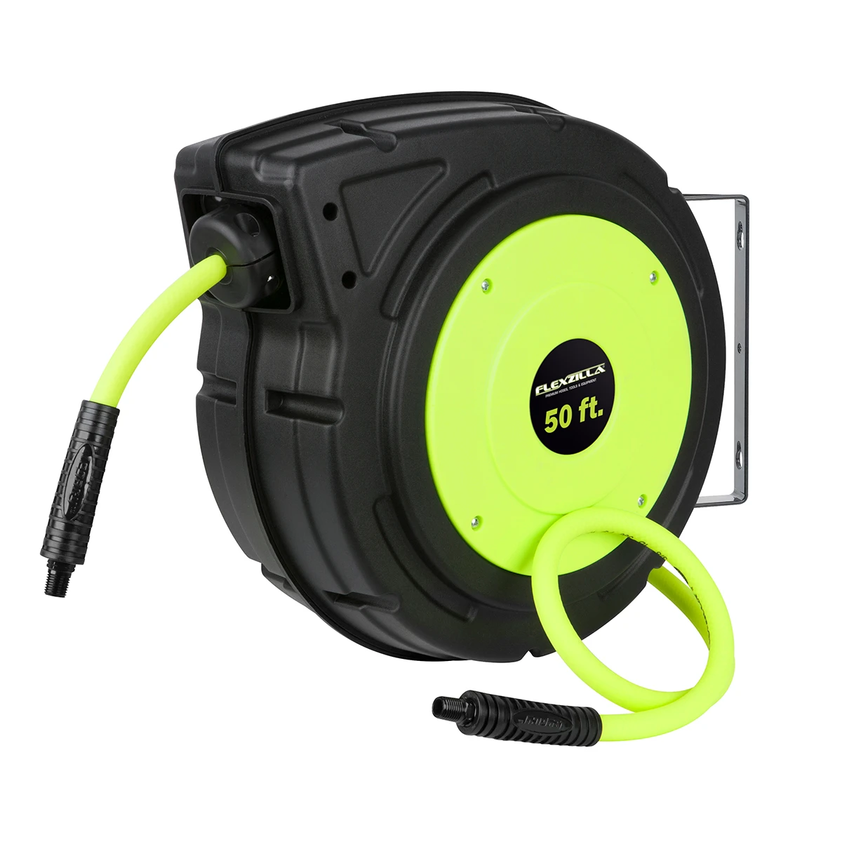 Flexzilla black-green enclosed reel with green hose and 50ft label