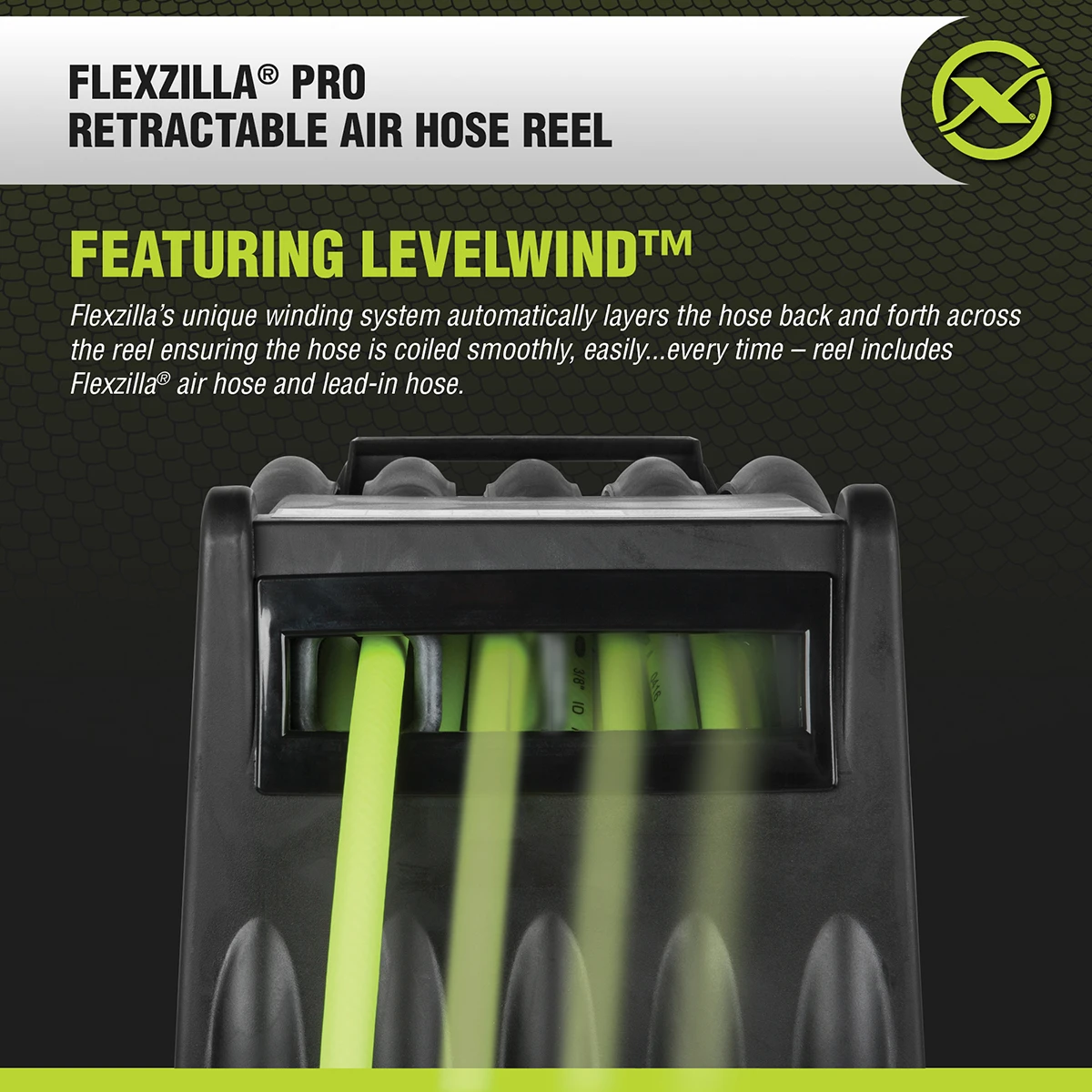 Flexzilla Legacy L8306FZ Levelwind 3/8" x 75' Hose Reel (L8306FZ) — product image 5