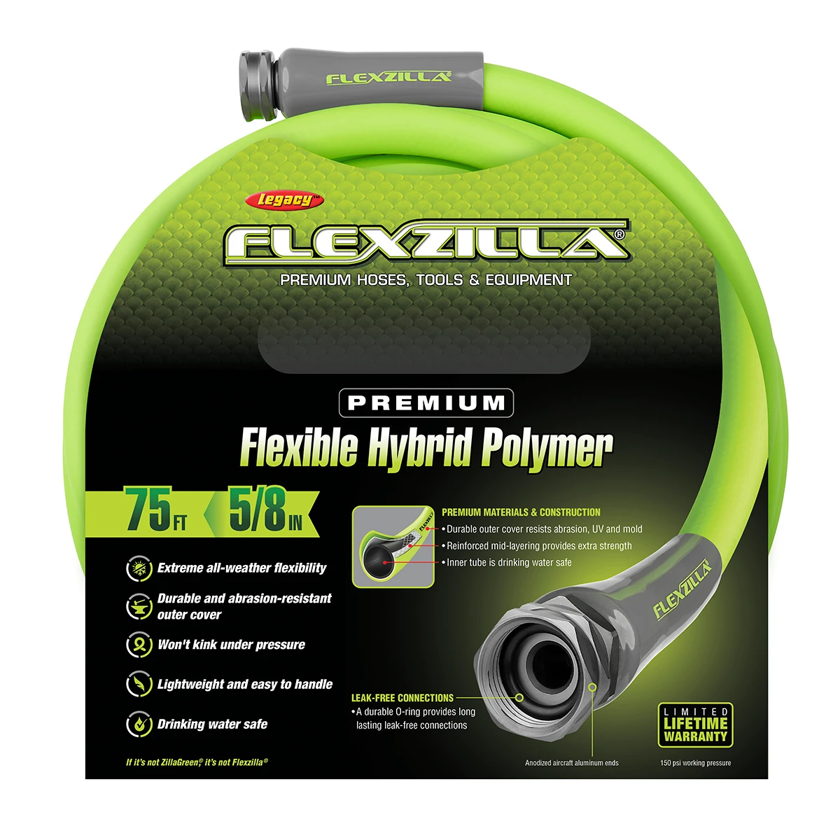 Flexzilla Garden Water Hose, 75' (HFZG575YW) — product image 3
