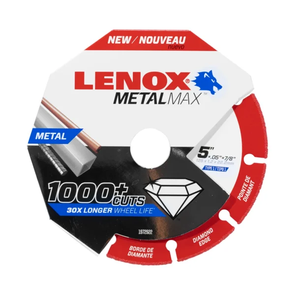 Lenox 1972922 METALMAX Diamond Edge Cutoff Wheel, 5" x 7/8"