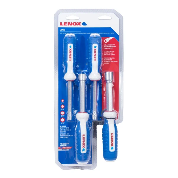 Lenox LXHT60903 4-Piece Bi-Material Handle Hex Screwdriver Set
