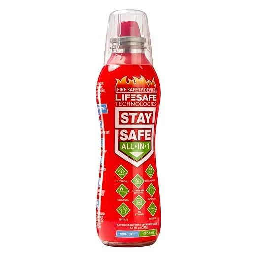 LifeSafe Lithium Ion Portable Fire Extinguisher 8.11fl oz - Non-Toxic & Eco-Friendly (335200CA-A)