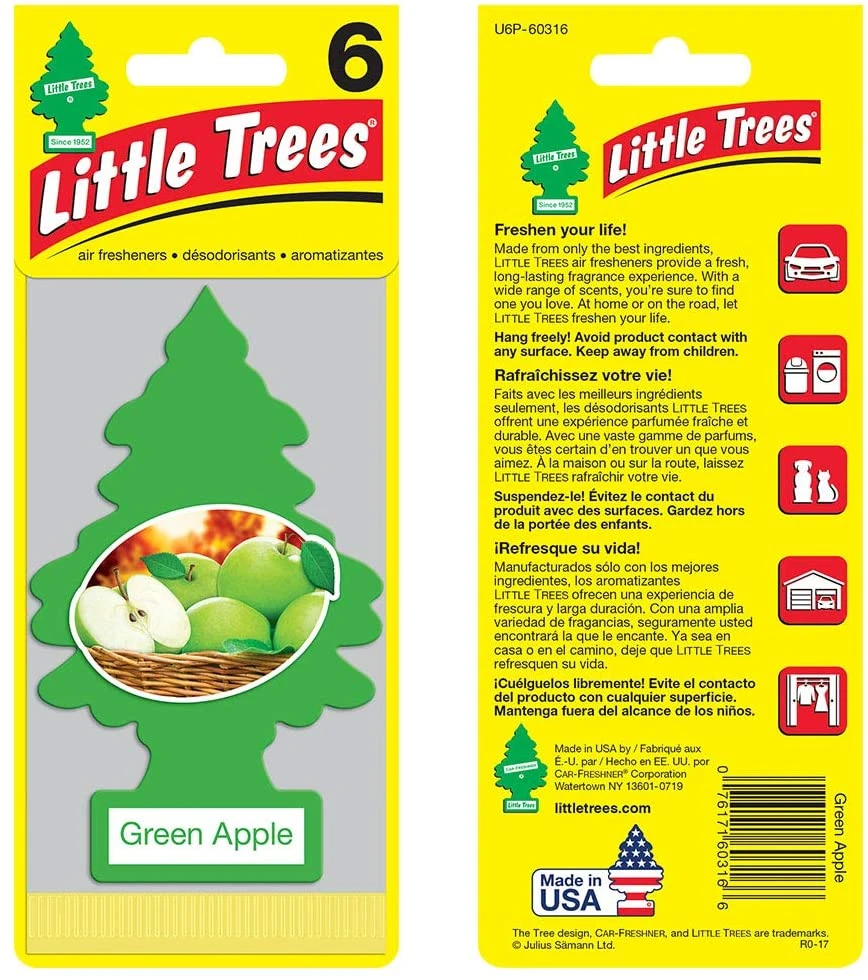 Little Trees U6P-60316 Air Car Freshener Traditional Green Apple, 6-Pack — product image 2