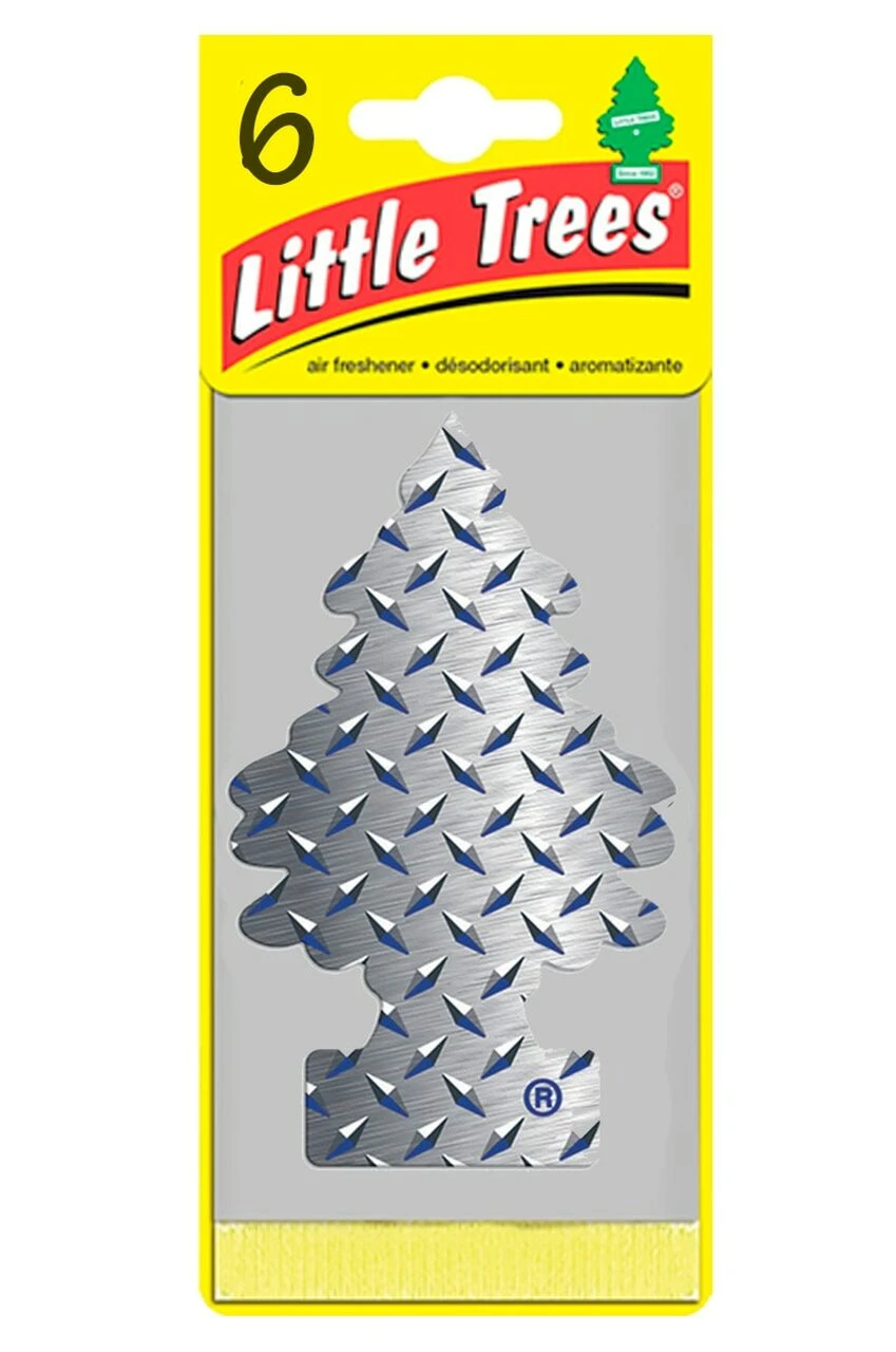 Little Trees U6P-67152 Air Car Freshener Traditional Pure Steel, 6-Pack