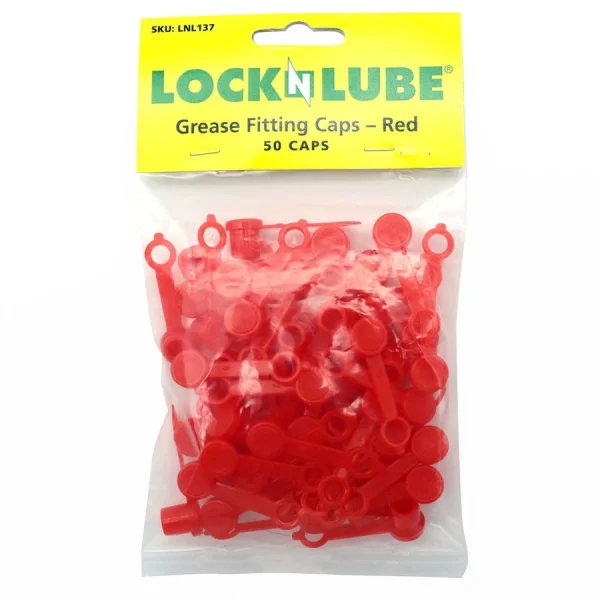 LockNLube 50 Grease Fitting Caps (Red) (LNL137)