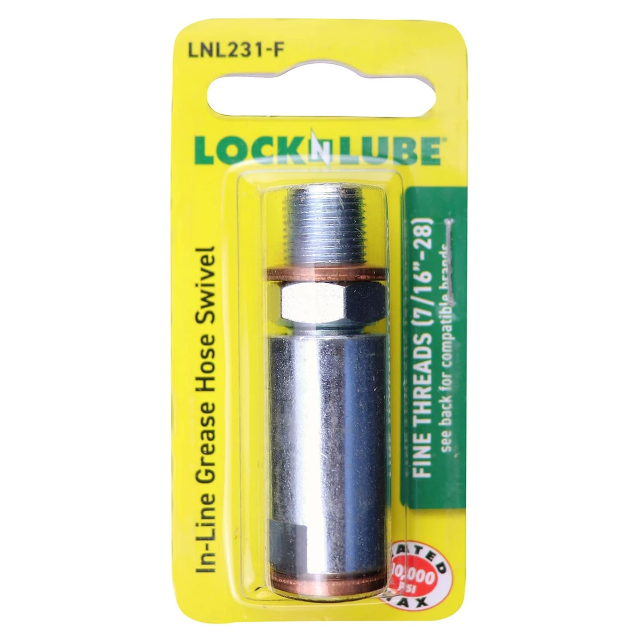 LockNLube In-line Grease Hose Swivel Fine Threads (7/1628) (LNL231-F) — product image 2