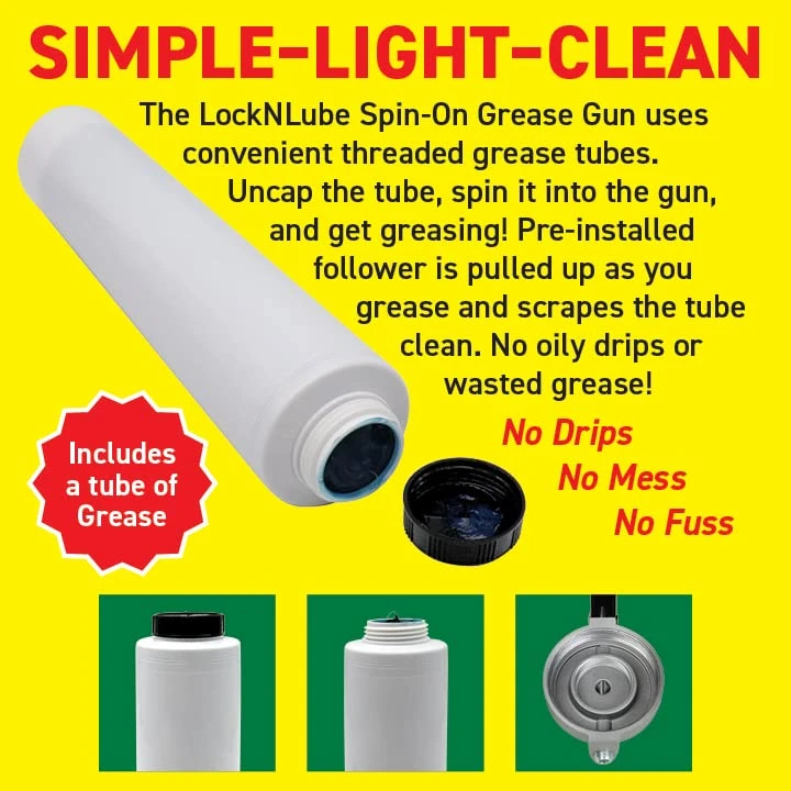 LockNLube Spin-On Pistol-Grip Grease Gun Kit (LNL154) — product image 5