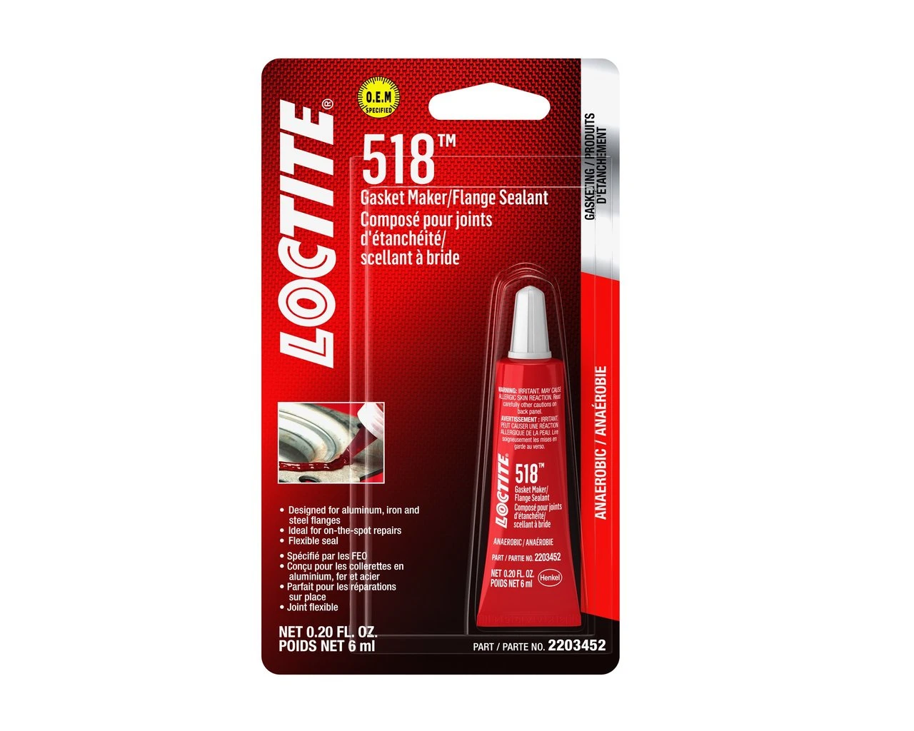 Loctite 518 6ml Tube Gasket Maker/Flange Sealant (2203452)
