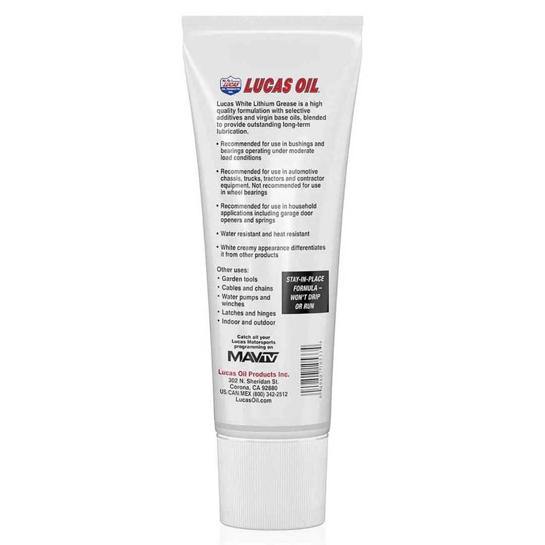 Lucas Oil 10533 White Lithium Grease - 8 Oz. Squeeze Tube — product image 2