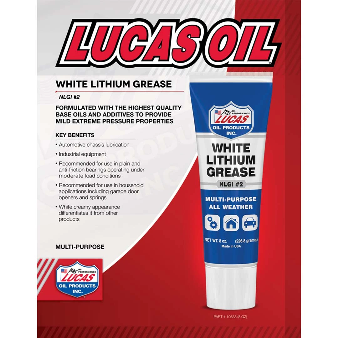 Lucas Oil 10533 White Lithium Grease - 8 Oz. Squeeze Tube — product image 3