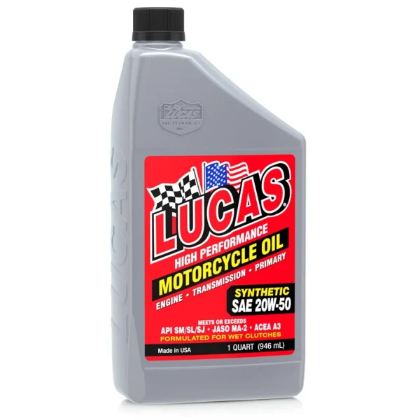 Lucas Oil 10702 SAE 20W-50 Synthetic Motorcycle Oil - 1 Qt.