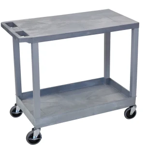 Luxor Workspaces 18X32 Flat/Tub Cart, Gray (EC21-G)