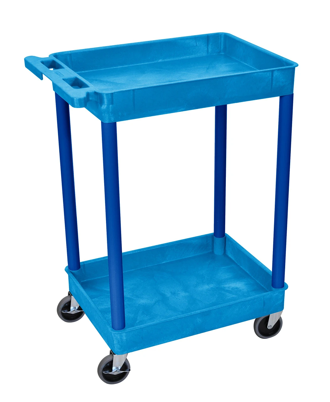 Luxor Workspaces 2 Level Serving Cart, 37.5" H X 24" W X 18" D, Blue (BUSTC11BU)