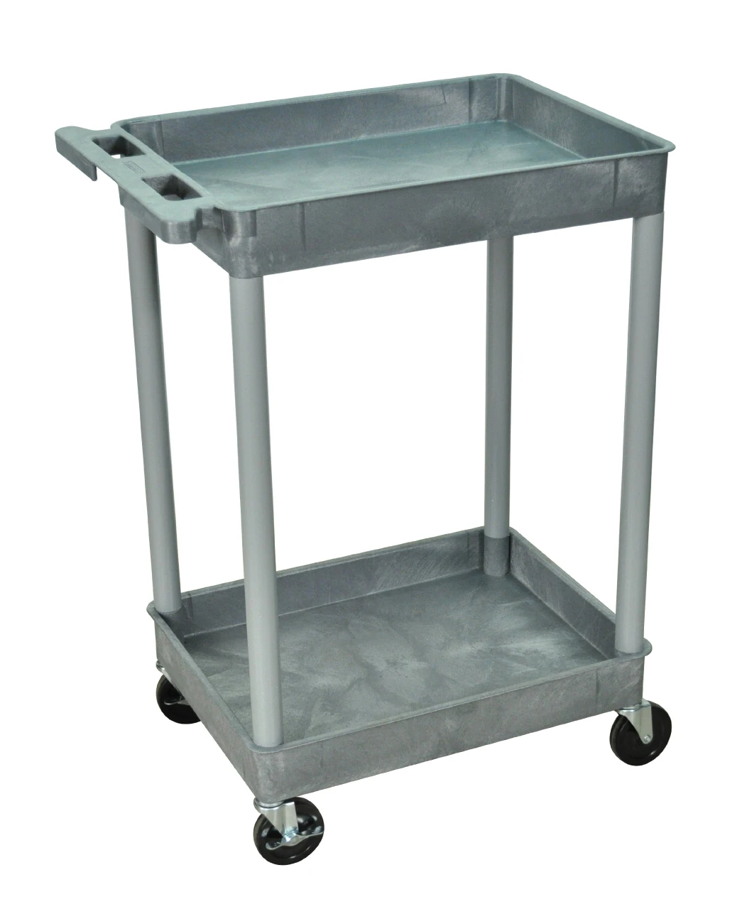 Luxor Workspaces 2 Shelf Rolling Utility Tub Cart, Gray (STC11-G)