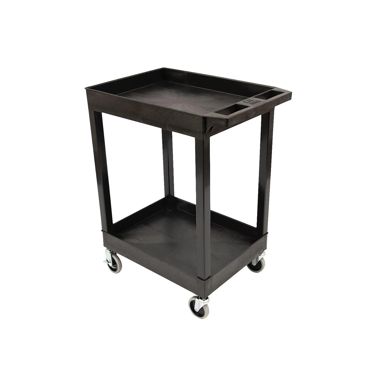 Luxor Workspaces 24"X 18" Plastic Utility Tub Cart- 2 Shelf, Black (SEC11-B) — product image 2