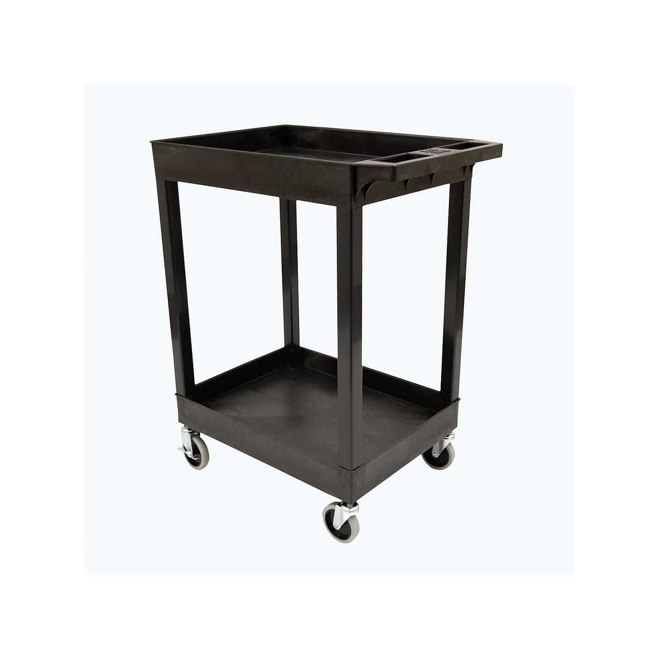 Luxor Workspaces 24"X 18" Plastic Utility Tub Cart- 2 Shelf, Black (SEC11-B) — product image 3