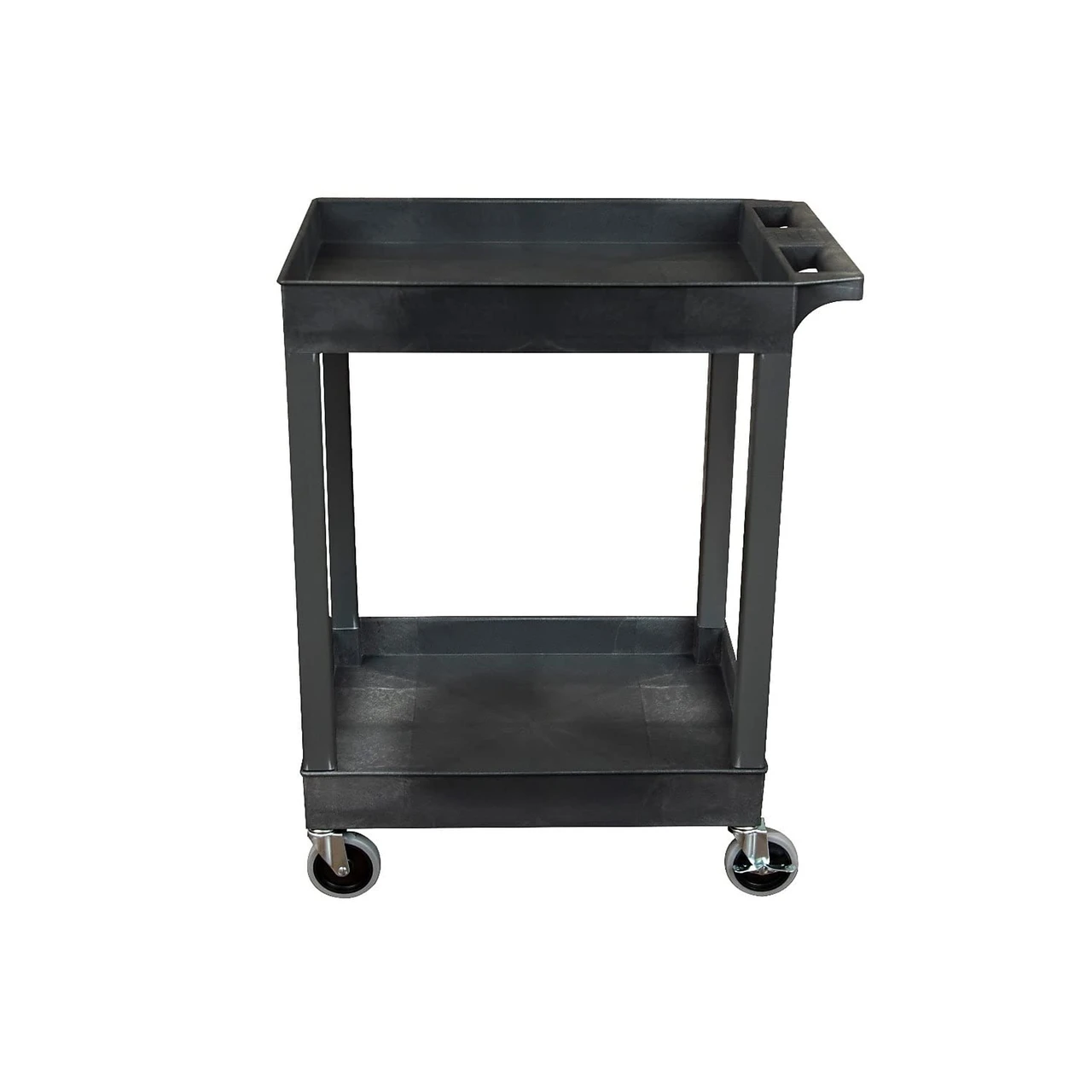 Luxor Workspaces 24"X 18" Plastic Utility Tub Cart- 2 Shelf, Black (SEC11-B) — product image 4