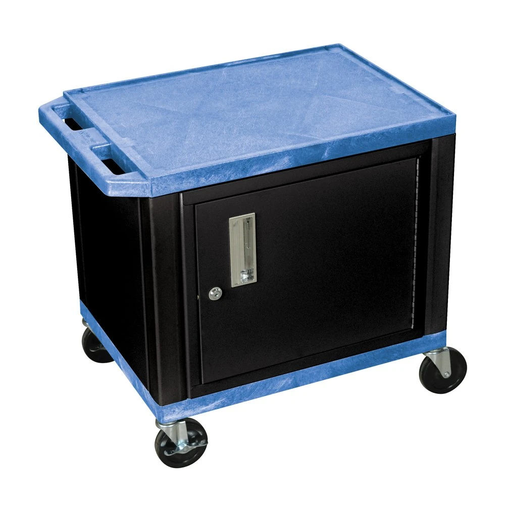 Luxor Workspaces 26" H Av Cart - 2 Shelves Cab - Black Legs (WT26BUC2-B)
