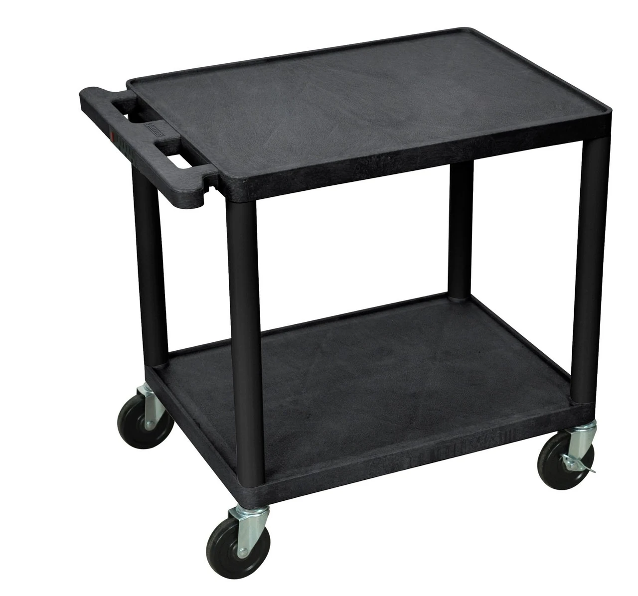 Luxor Workspaces 26" H Black 2 Shelf A/V Multipurpose Utility Cart (LP26E-B)