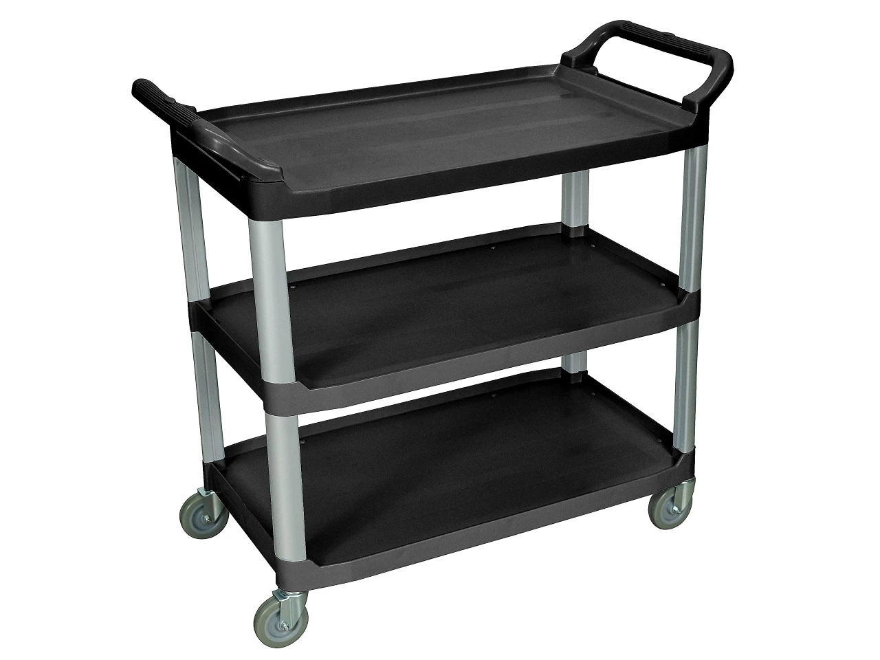 Luxor Workspaces 3-Shelf Serving Cart, Black (SC13-B)