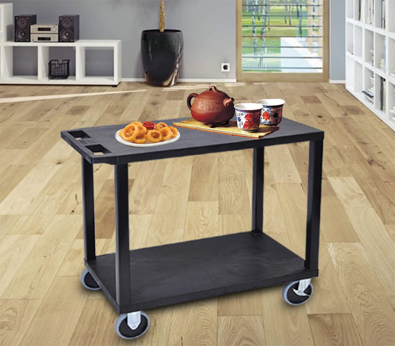 Luxor Workspaces 32" X 18" Cart - Two Flat Shelves (EC22HD-B) — product image 4
