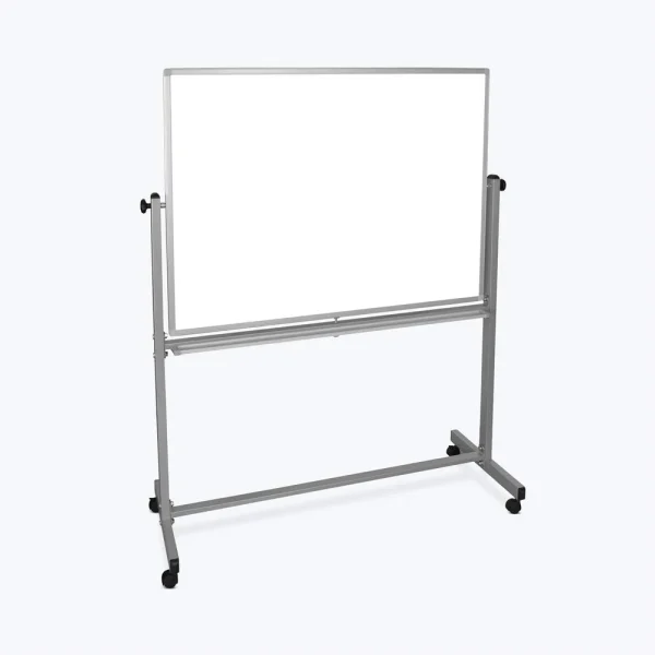 Luxor Workspaces 48"W X 36"H Rolling Reversible Dry Erase Whiteboard (MB4836WW)