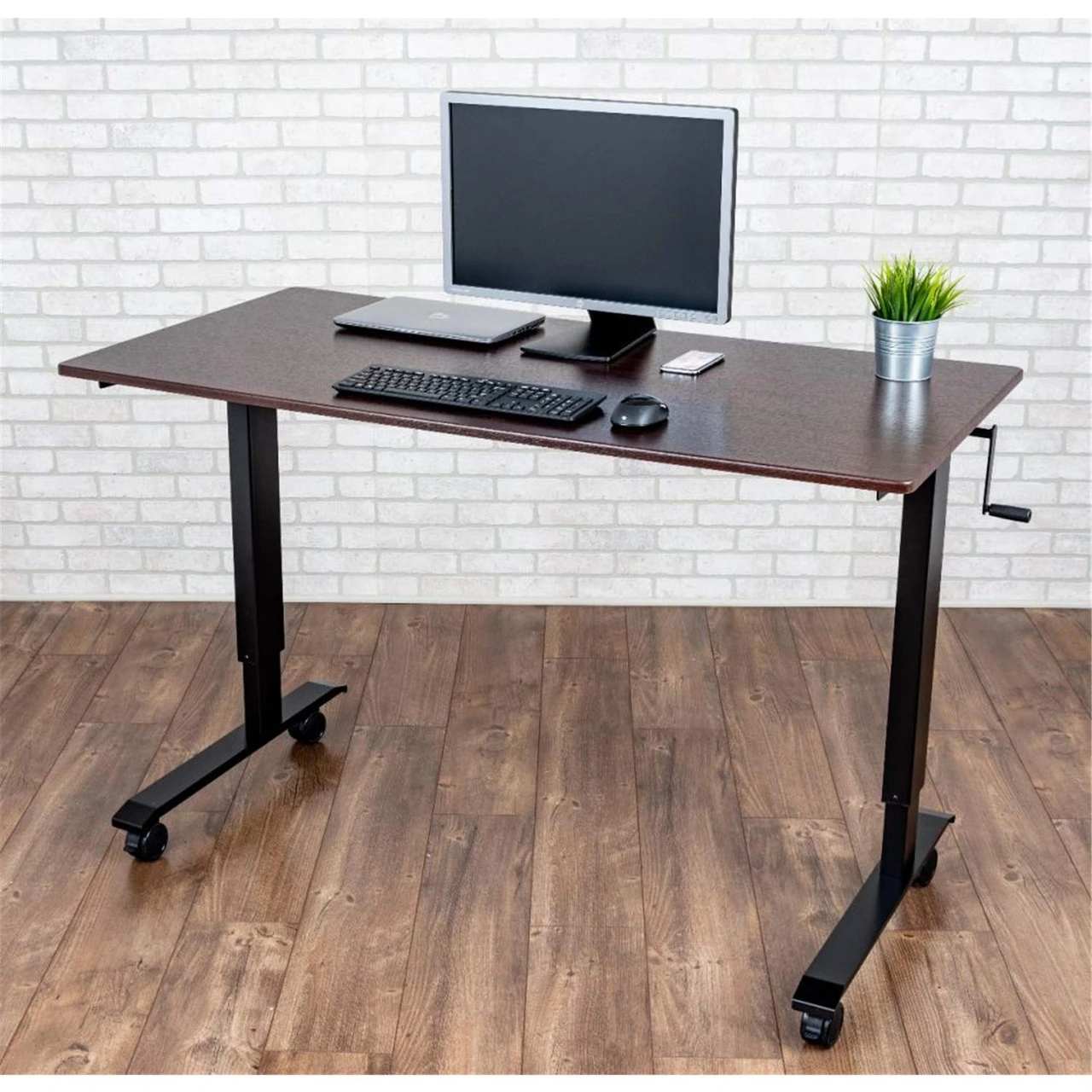 Luxor Workspaces 60" High Speed Crank Adjustable Stand Up Desk (STANDCF60-BK/DW) — product image 4