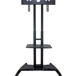 Luxor Workspaces Adj. Height Led/Lcd Panel Cart, Shelf, Gray (FP2500)