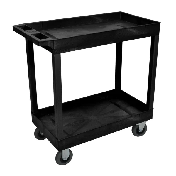 Luxor Workspaces Black 18X32 2 Tub Cart W/ Sp5 Casters (EC11SP5-B)