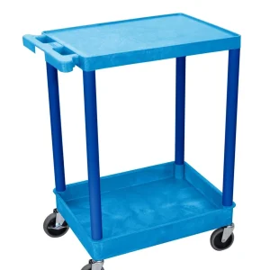 Luxor Workspaces Bustc21Bu Flat Top And Tub Bottom Shelf Cart (BUSTC21BU)