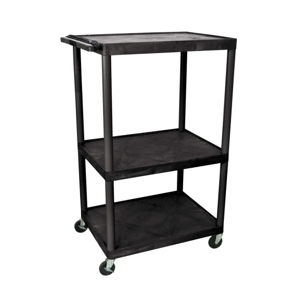 Luxor Workspaces Cart With Electric, Black (LP54E-B)