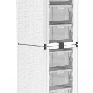 Luxor Workspaces Classroom Storage, 2 Stacked, 6 Large Bins (MBS-STR-12-6L)