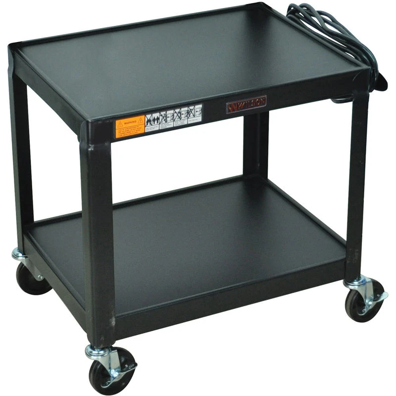 Luxor Workspaces Fixed Height Utility Cart - 24 X 26 X 18" (Black) (W26E)