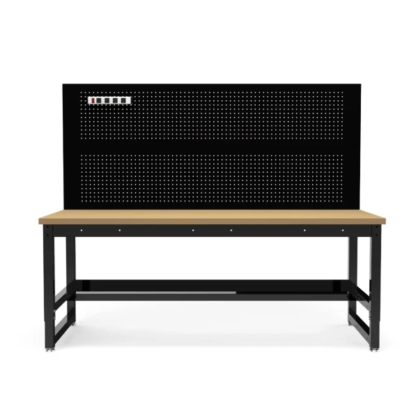 Luxor Workspaces Heavy-Duty Black Wooden Worktable/Workstation (DTWS001)