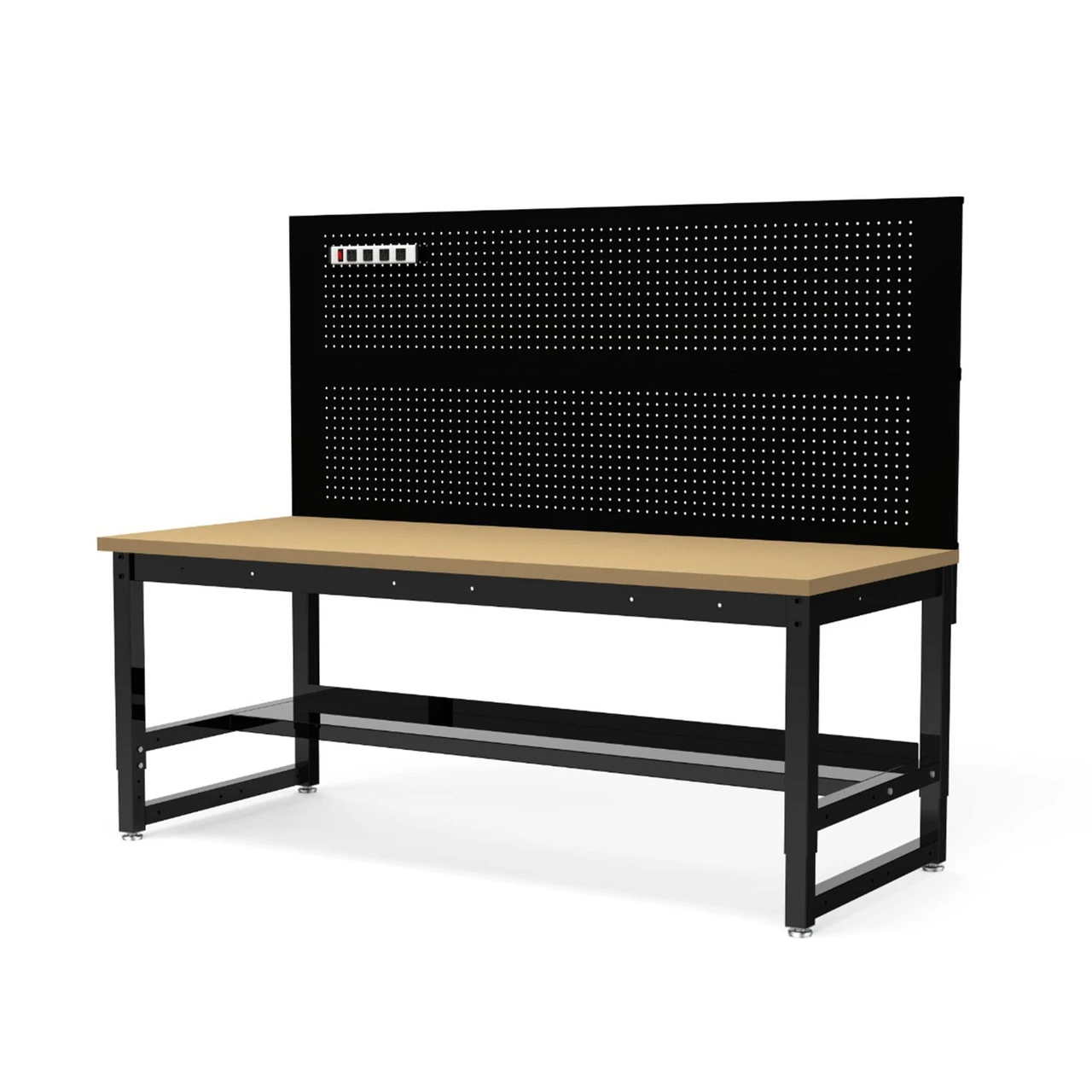 Luxor Workspaces Heavy-Duty Black Wooden Worktable/Workstation (DTWS001) — product image 2