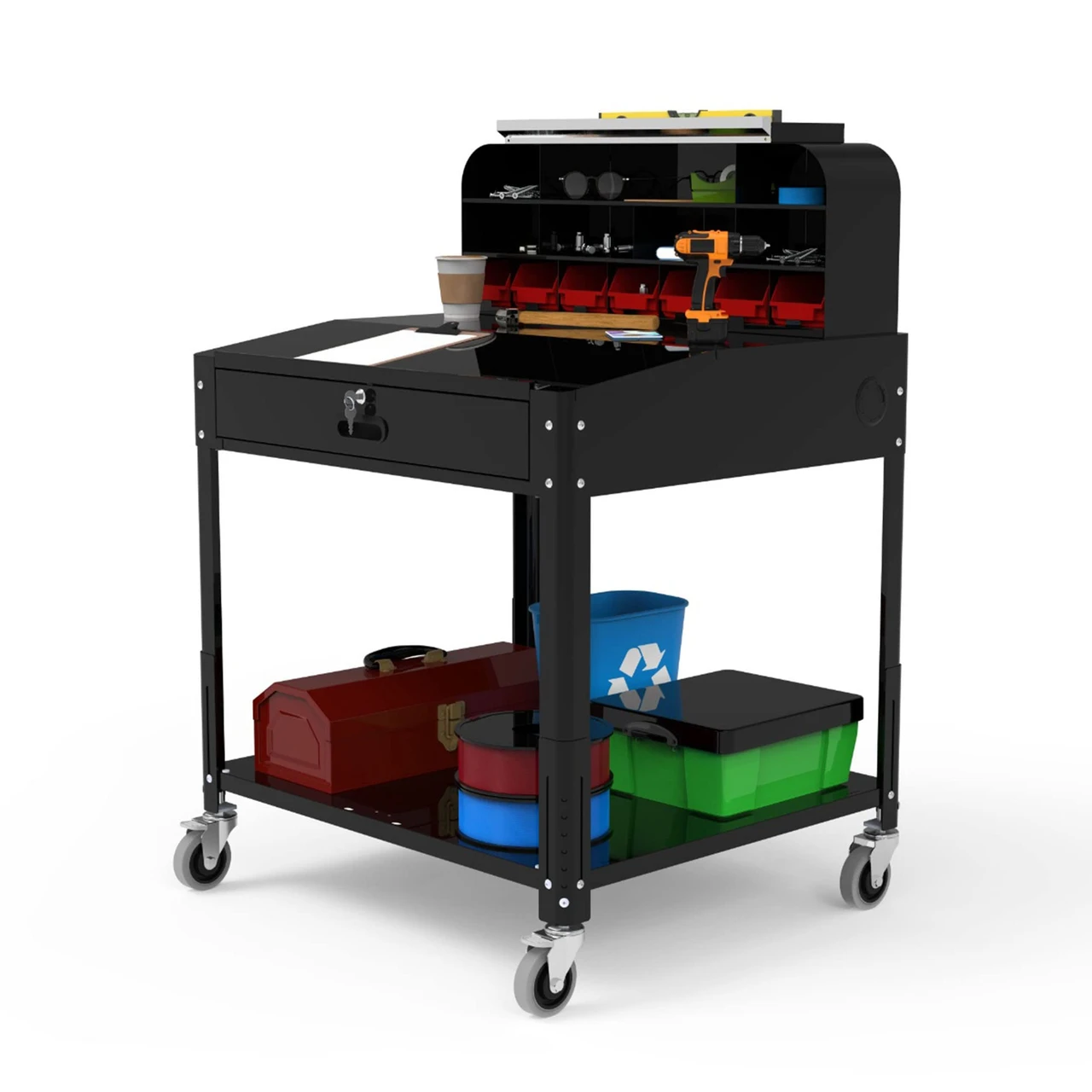 Luxor Workspaces Heavy-Duty Office Storage Desk With Bin Unit (DTWS002) — product image 4