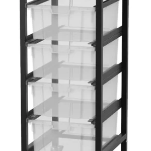 Luxor Workspaces Indoor Modern Mobile Utility 4-Bin Lug Cart (UCWS002)