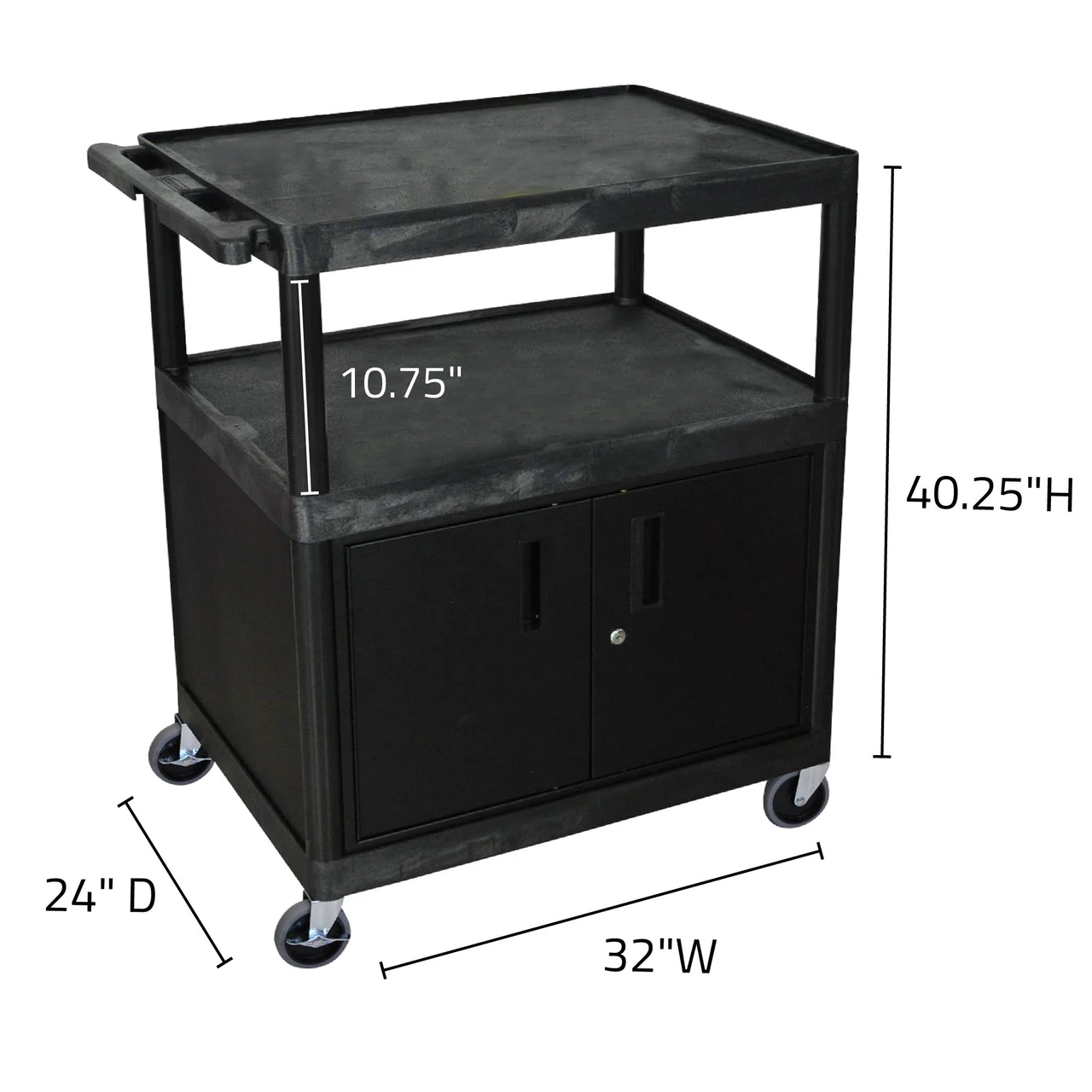 Luxor Workspaces Large Coffee Cart - Cabinet (HE40C-B) — product image 3