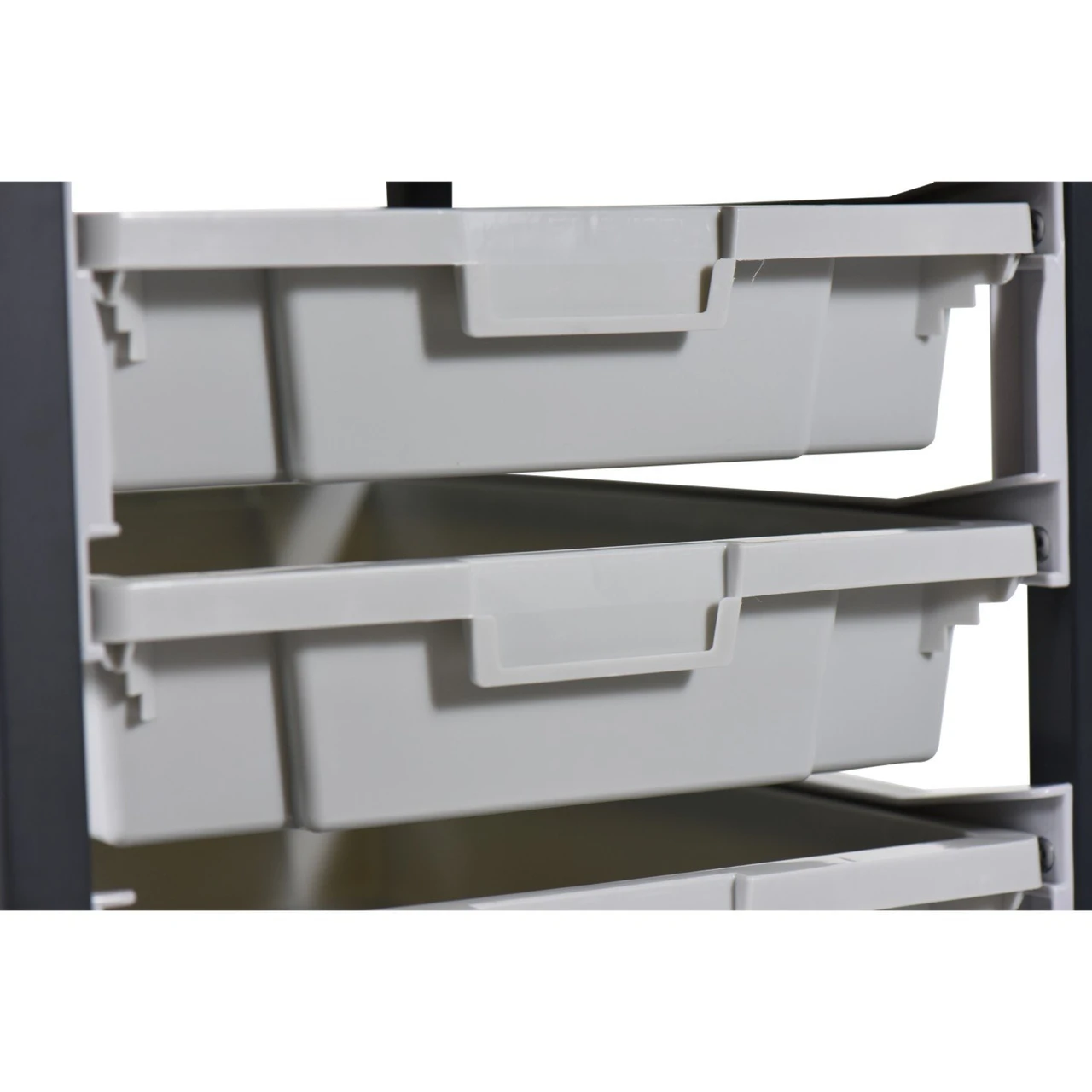 Luxor Workspaces Mobile Bin Storage Unit, 8 Small/4 Large Bins (MBS-DR-8L-CL) — product image 3