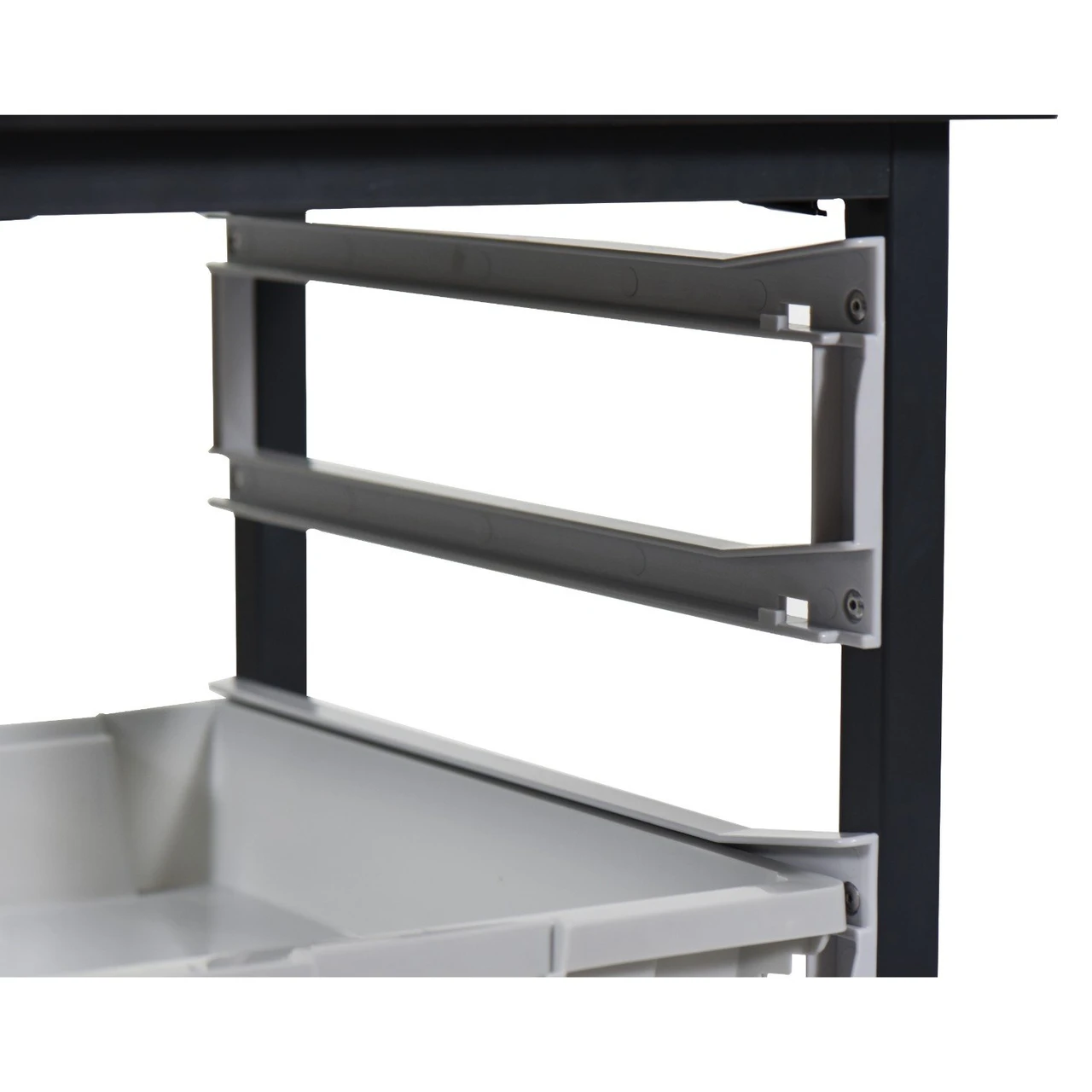 Luxor Workspaces Mobile Bin Storage Unit, 8 Small/4 Large Bins (MBS-DR-8L-CL) — product image 4