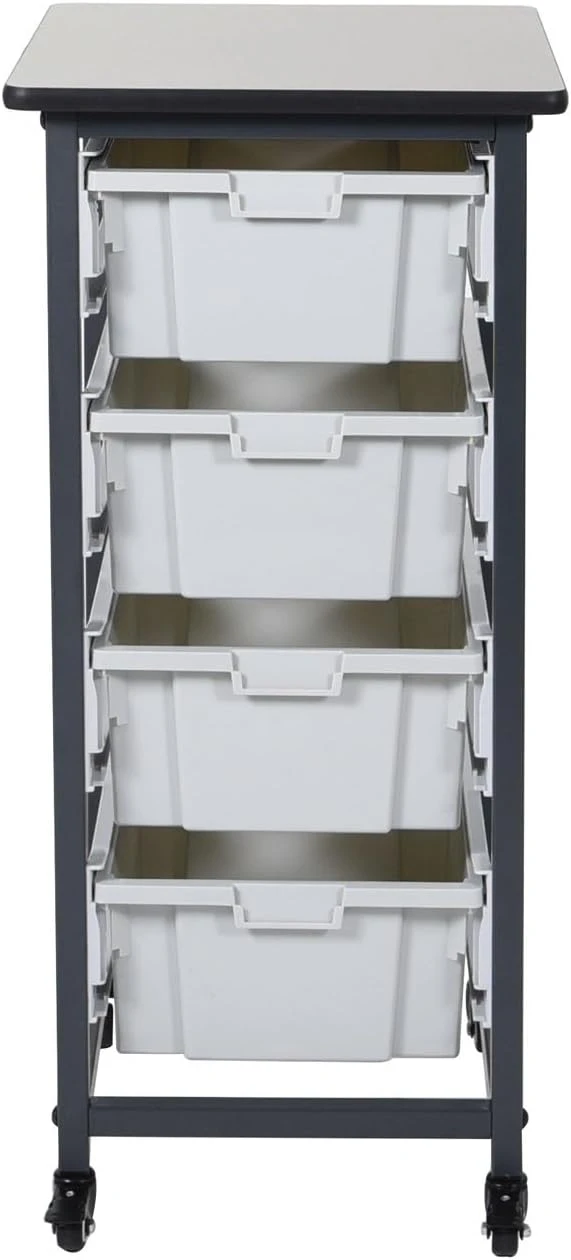 Luxor Workspaces Mobile Bin System - Single Row Gray (MBS-SR-4L) — product image 2