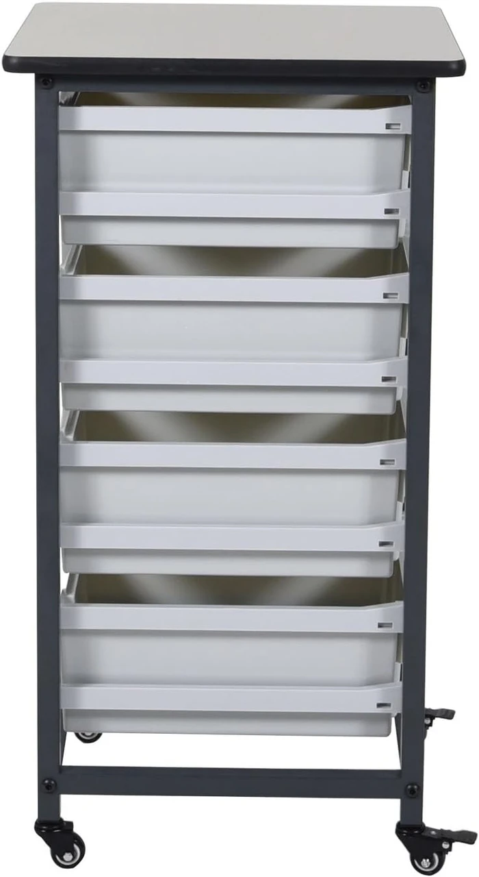 Luxor Workspaces Mobile Bin System - Single Row Gray (MBS-SR-4L) — product image 3