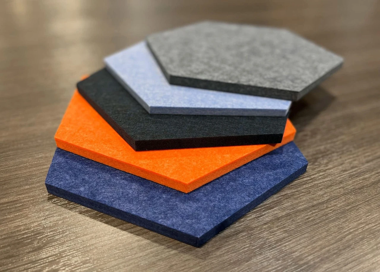 Luxor Workspaces Modern Acoustic Panels, Orange, 6-Pk (RCLMHEX006) — product image 2